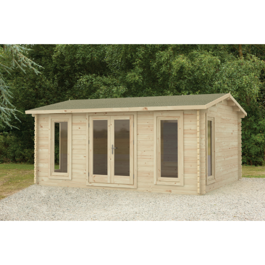 Rushock 5m x 4m Log Cabin - Apex Roof (Direct Delivery)